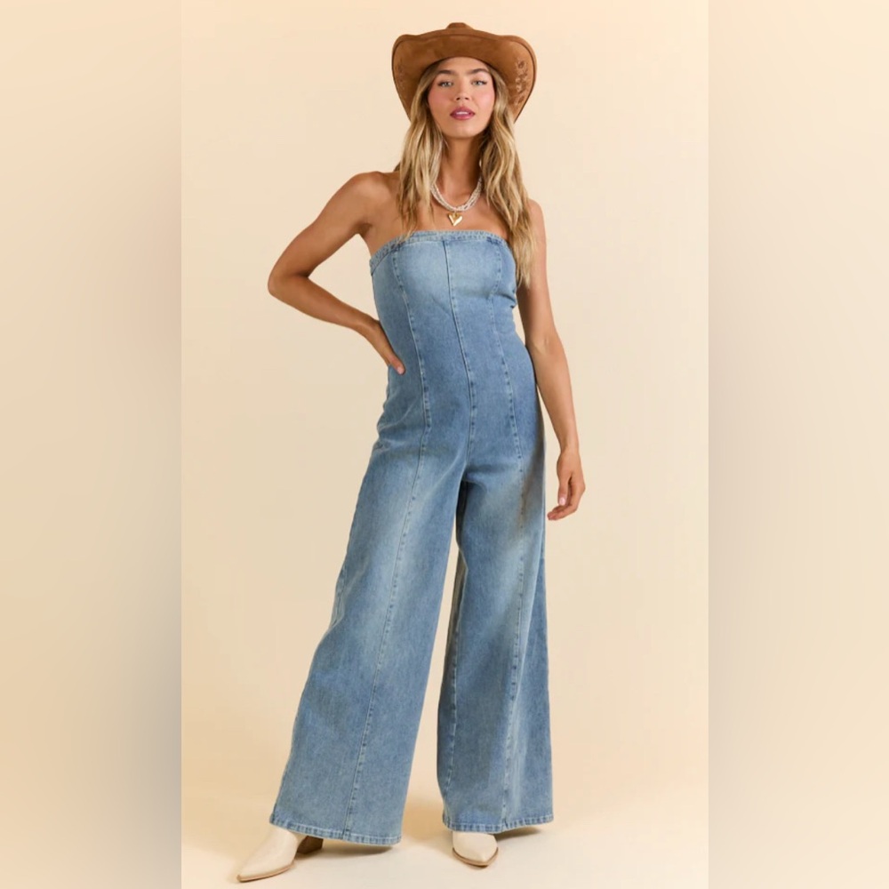 NWTs Women's Blue Denim Jumpsuit
